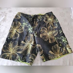 Speedo Men's  Swim Shorts Trunks Hawaiian Print SZ L